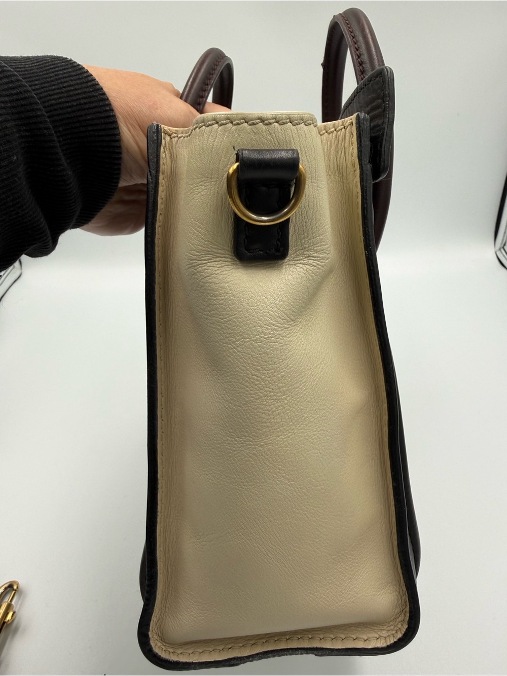 Celine Luggage Nano Tricolor  - Cream, Khaki & Dark Brown - Picture 5 of 9